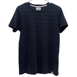Norse Projects Niels Bubble SS T-Shirt Navy Blue Textured Stripe N01-0172 Mens M